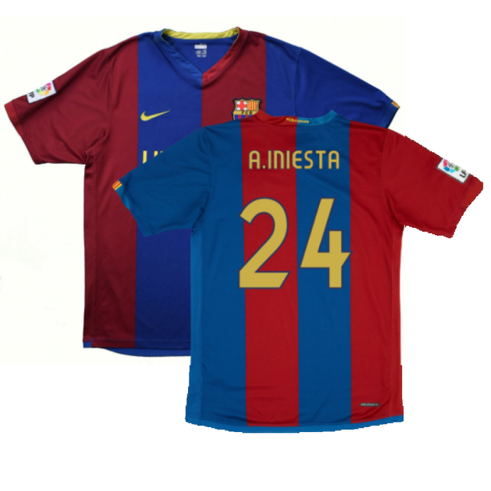 Barcelona 2006-07 Home Shirt (S) (Good) (A.Iniesta 24)