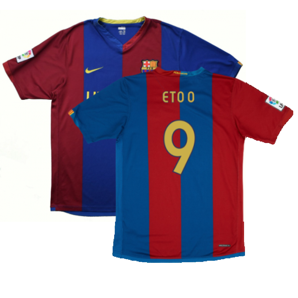 Barcelona 2006 07 Home Shirt S Good Eto O 9 Classic Football Kit