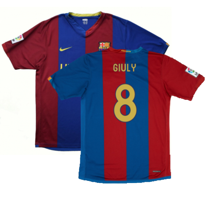 Barcelona 2006-07 Home Shirt (S) (Good) (Giuly 8)