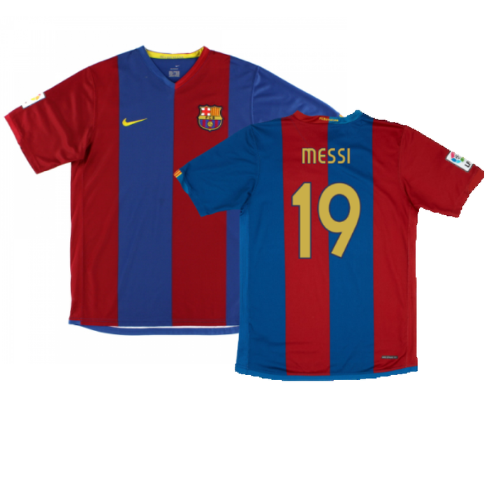 Barcelona 2006 07 Home Shirt Sponsorless Excellent Messi 19 Classic Football Kit