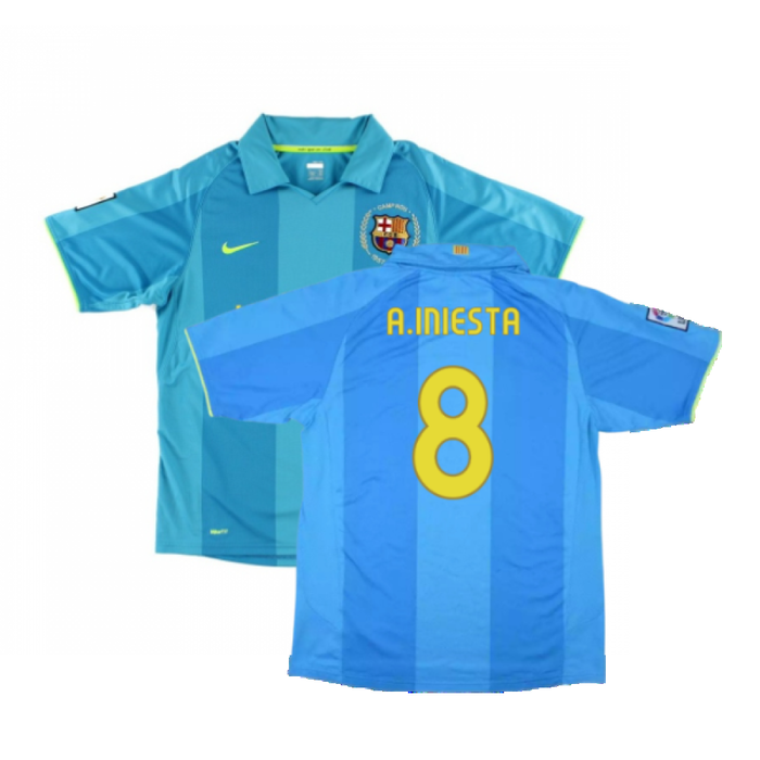 Barcelona 2007-08 Away Shirt (XXL) (Excellent) (A.Iniesta 8)