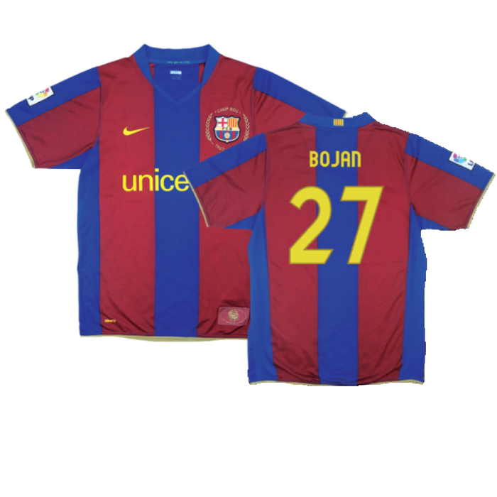 Barcelona 2007-08 Home Shirt (S) (Excellent) (Bojan 27)