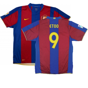 Barcelona 2007-08 Home Shirt (S) (Excellent) (Etoo 9)_0