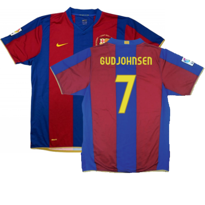 Barcelona 2007-08 Home Shirt (S) (Excellent) (Gudjohnsen 7)