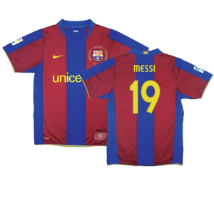 Barcelona 2007-08 Home Shirt (S) (Excellent) (Messi 19)_0