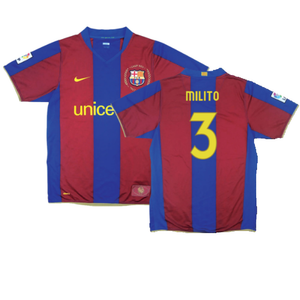 Barcelona 2007-08 Home Shirt (S) (Excellent) (Milito 3)_0