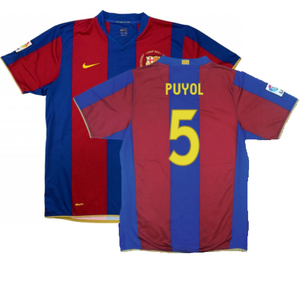 Barcelona 2007-08 Home Shirt (S) (Excellent) (Puyol 5)_0