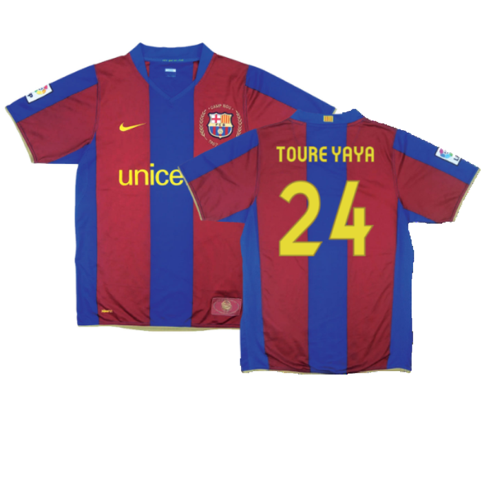 Barcelona 2007-08 Home Shirt (XL) (Excellent) (Toure Yaya 24)