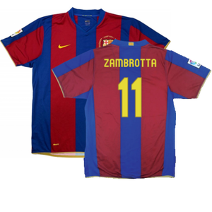 Barcelona 2007-08 Home Shirt (S) (Excellent) (Zambrotta 11)_0