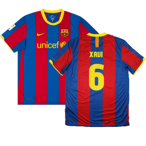 Barcelona 2010-11 Home Shirt (L) (Very Good) (Xavi 6)_0