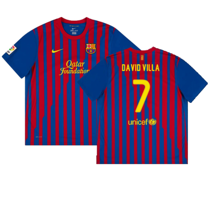 Barcelona 2011-12 Home Shirt (L) (Excellent) (David Villa 7)