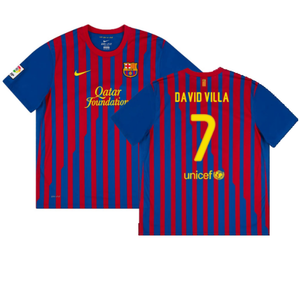 Barcelona 2011-12 Home Shirt (S) (Very Good) (David Villa 7)_0