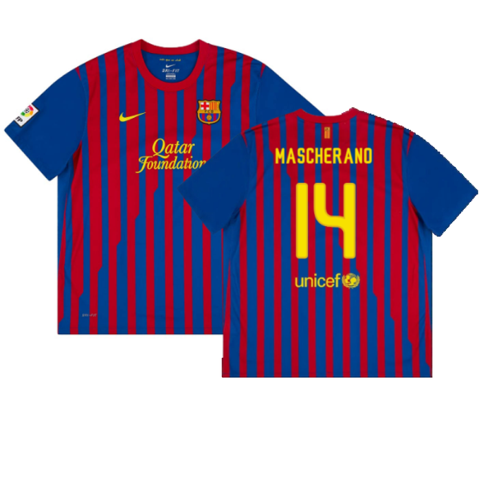 Barcelona 2011-12 Home Shirt (Excellent) (Mascherano 14)