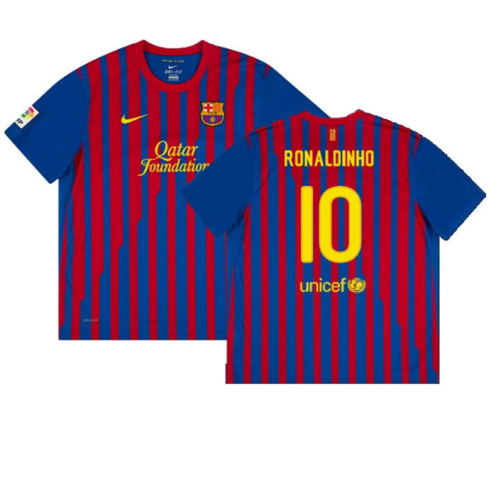 Barcelona 2011-12 Home Shirt (Excellent) (Ronaldinho 10)