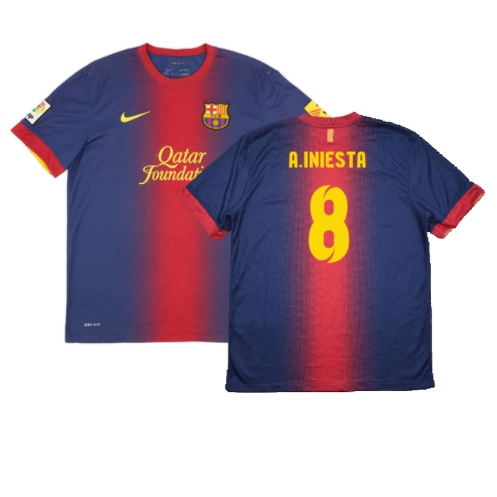 Barcelona 2012-13 Home Shirt (L) (Good) (A.Iniesta 8)