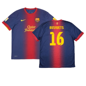 Barcelona 2012-13 Home Shirt (L) (Good) (Busquets 16)_0