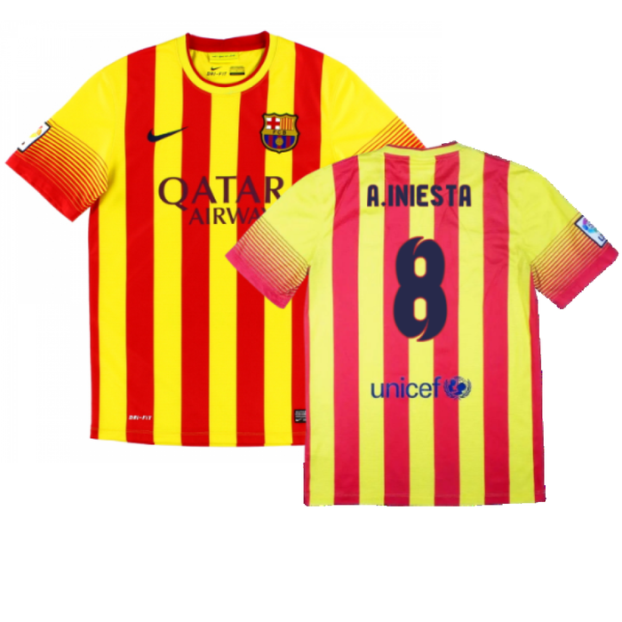 Barcelona 2013-14 Away Shirt (XL) (Mint) (A.Iniesta 8)