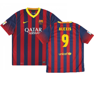 Barcelona 2013-14 Home Shirt (XL) (Good) (Alexis 9)_0