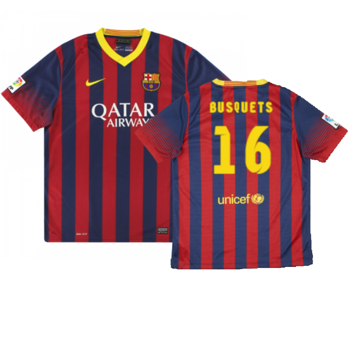 Barcelona 2013-14 Home Shirt (Very Good) (Busquets 16)