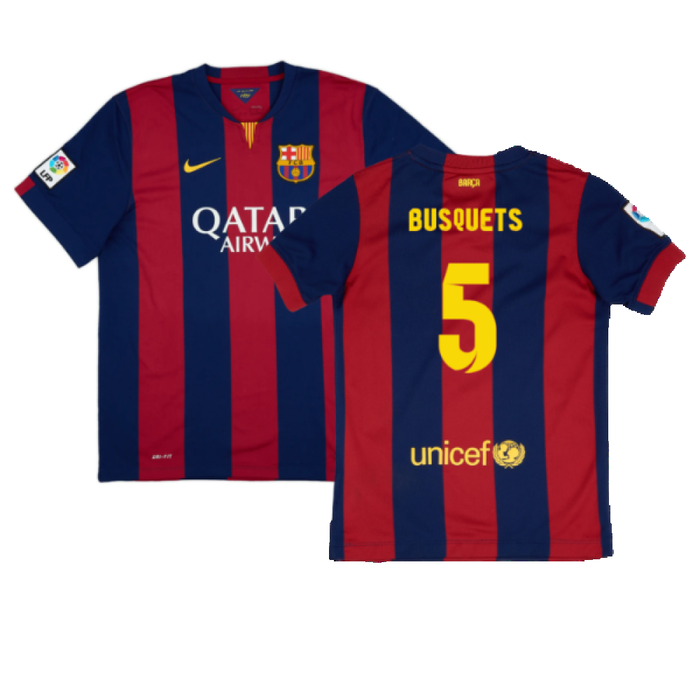 Barcelona 2014-15 home shirt (L) (Mint) (Busquets 5)