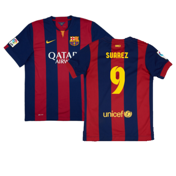 Suarez Barcelona 2014 outlet TREBLE Jersey M