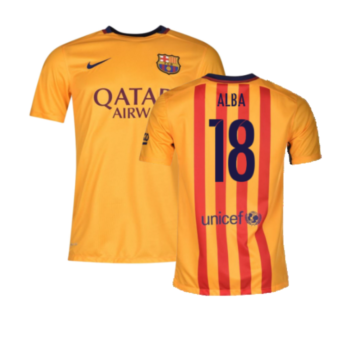 Barcelona 2015-16 Away Shirt (2XL) (Good) (Alba 18)