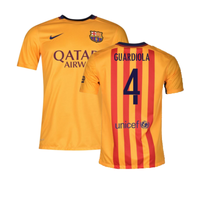 Barcelona 2015-16 Away Shirt (2XL) (Good) (Guardiola 4)