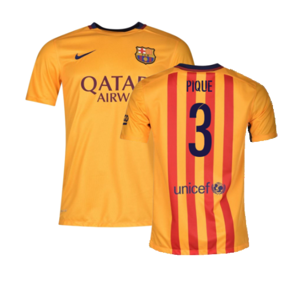 Barcelona 2015-16 Away Shirt (2XL) (Good) (Pique 3) – Classic