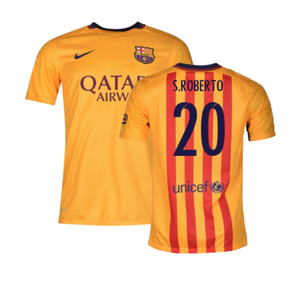 Barcelona 2015-16 Away Shirt (2XL) (Good) (S.Roberto 20)_0