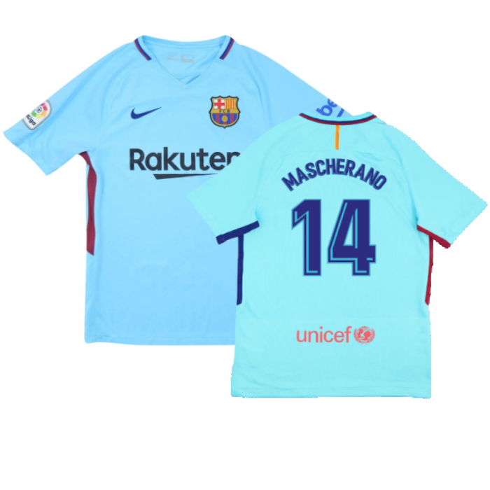 Barcelona 2017-18 Away Shirt (2XL) (Very Good) (Mascherano 14)