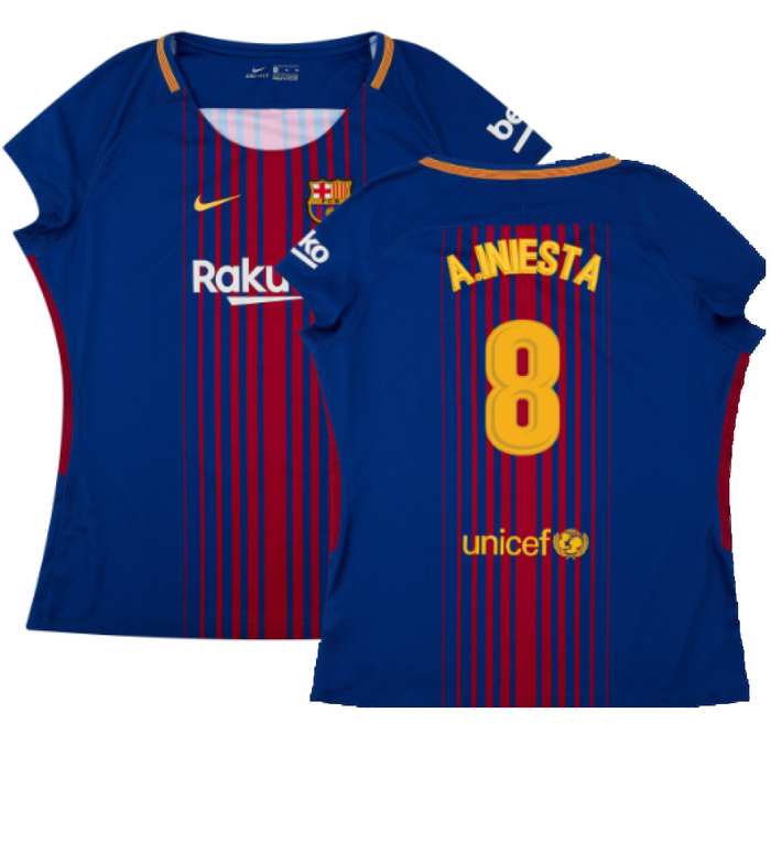 Barcelona 2017-18 Home Shirt (Womens) (M) (Mint) (A.Iniesta 8)