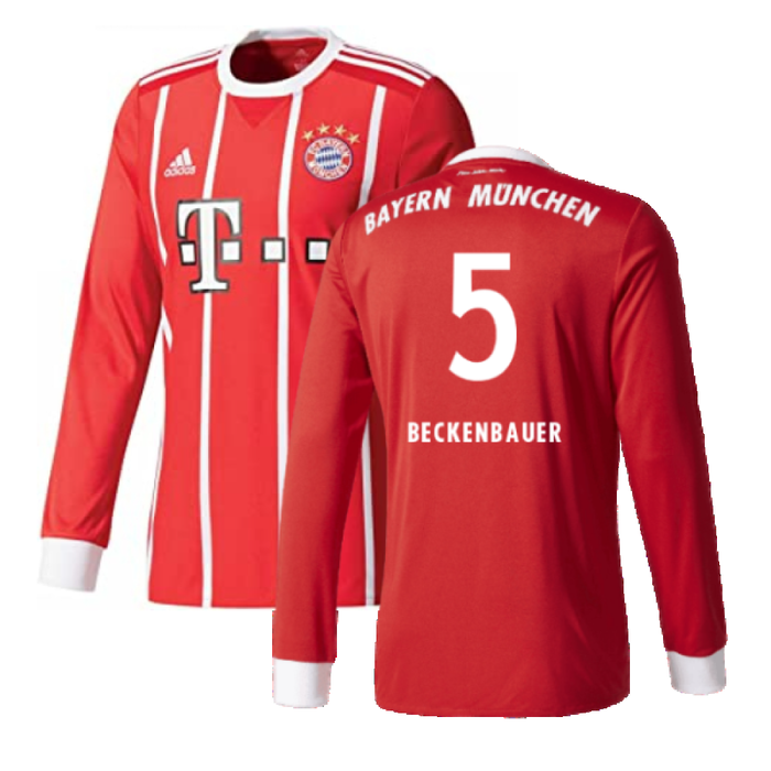 Bayern Munich 2017-18 Home Long Sleeve Shirt (XL) (Excellent) (Beckenbauer 5)