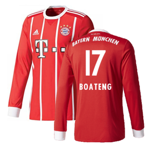 Bayern Munich 2017-18 Home Long Sleeve Shirt (XL) (Excellent) (Boateng 17)_0