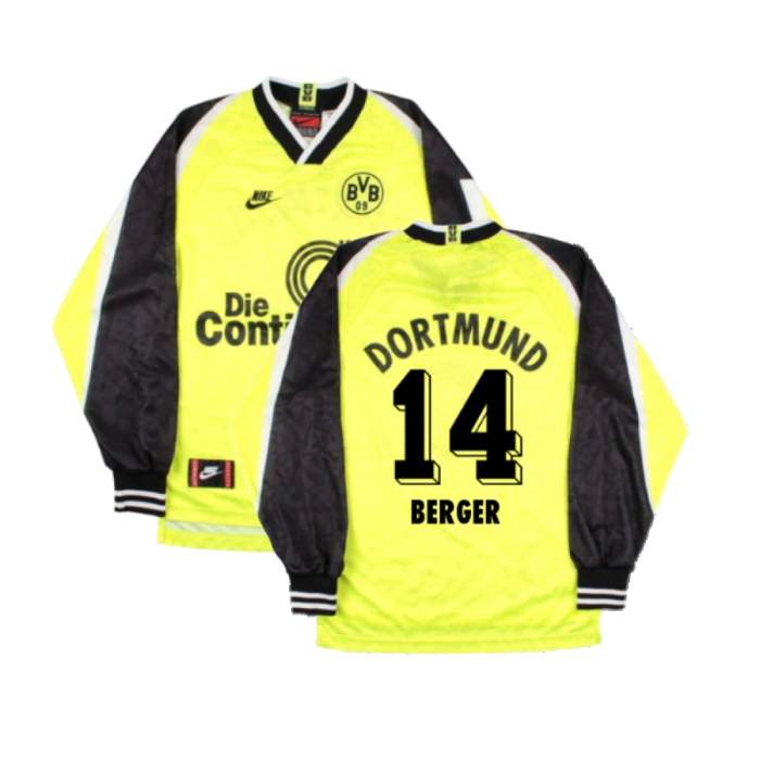 Borussia Dortmund 1995-96 Long Sleeve Home Shirt (S) (Excellent) (Berger 14)