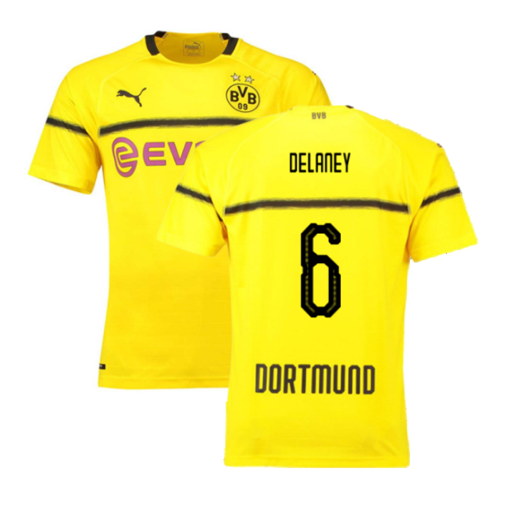 Borussia Dortmund 2018-19 European/Cup Home Shirt (L) (Very Good) (Delaney 6)_0