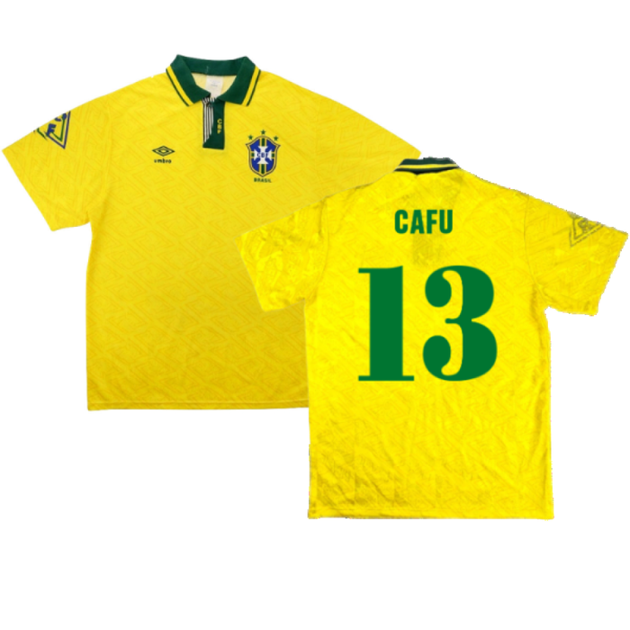 Brazil 1991-93 Home Shirt (S) (Good) (Cafu 13)