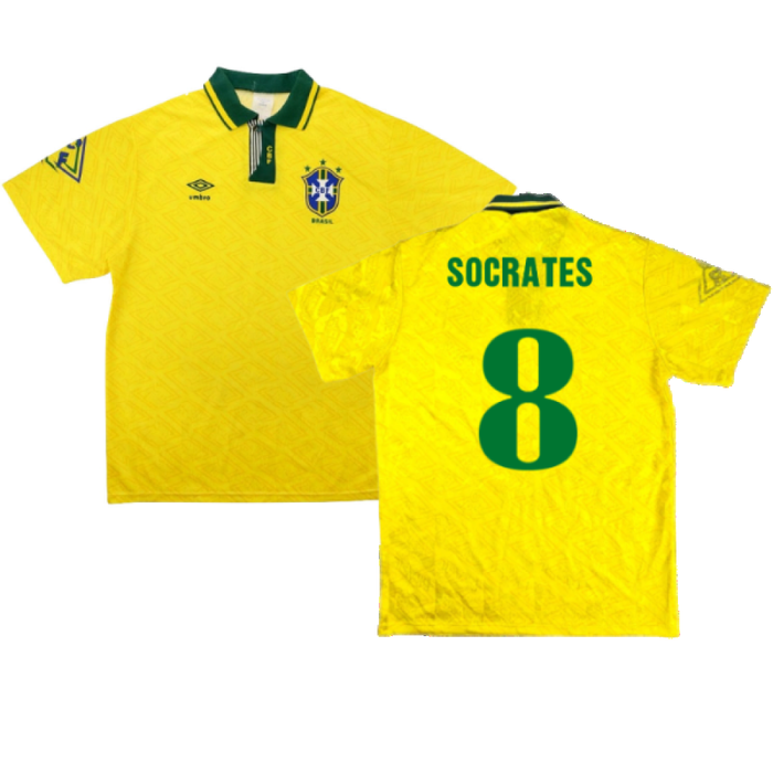 Brazil 1991-93 Home Shirt (S) (Good) (Socrates 8)