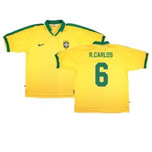 Brazil 1997-98 Home Shirt (XL) (Very Good) (R.Carlos 6)_0