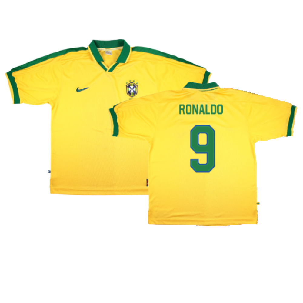 Brazil 1997 98 Home Shirt XL Very Good RONALDO 9 Classic Football Kit