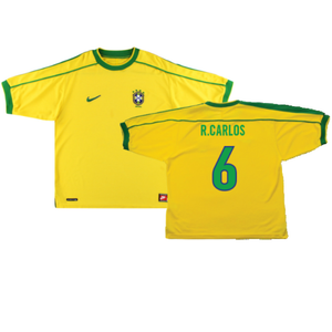 Brazil 1998-00 Home Shirt (Excellent) (R.Carlos 6)_0