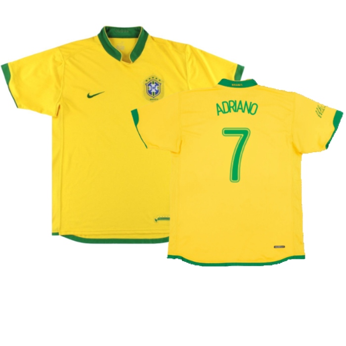 Brazil 2006-2008 Home Shirt (XXL) (Good) (Adriano 7)