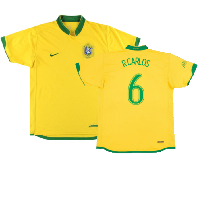 Brazil 2006-2008 Home Shirt (XXL) (Good) (R Carlos 6)