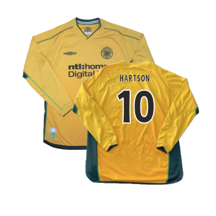 Celtic 2002-2003 Long Sleeve Away Shirt (Excellent) (Hartson 10)