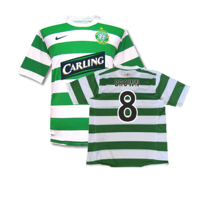 Celtic 2007-08 Home Shirt (M) (Good) (Brown 8)