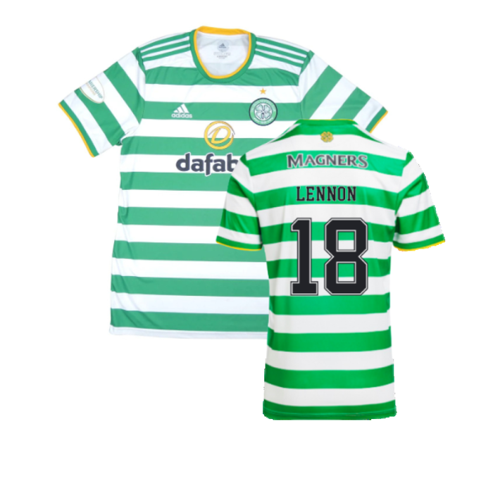 Celtic 2020-21 Home Shirt (L) (Mint) (LENNON 18)