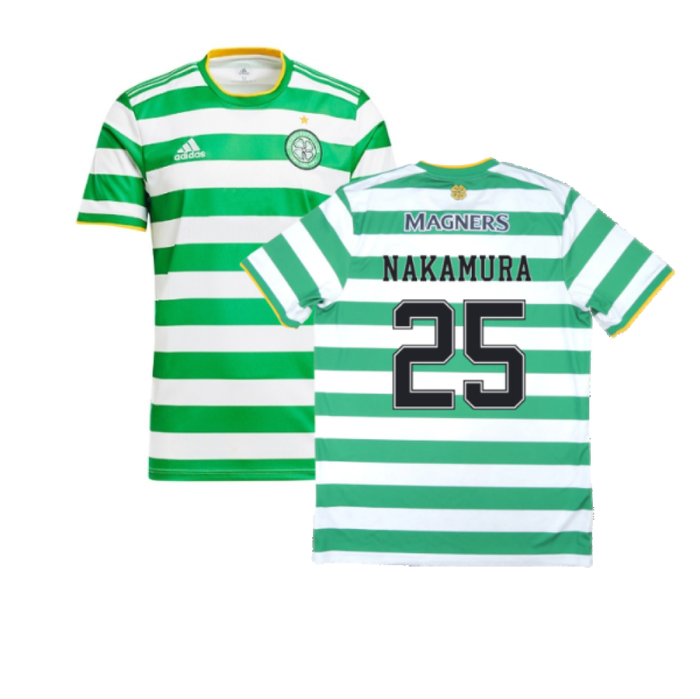 Celtic 2020-21 Home Shirt (Sponsorless) (L) (NAKAMURA 25) (Excellent)