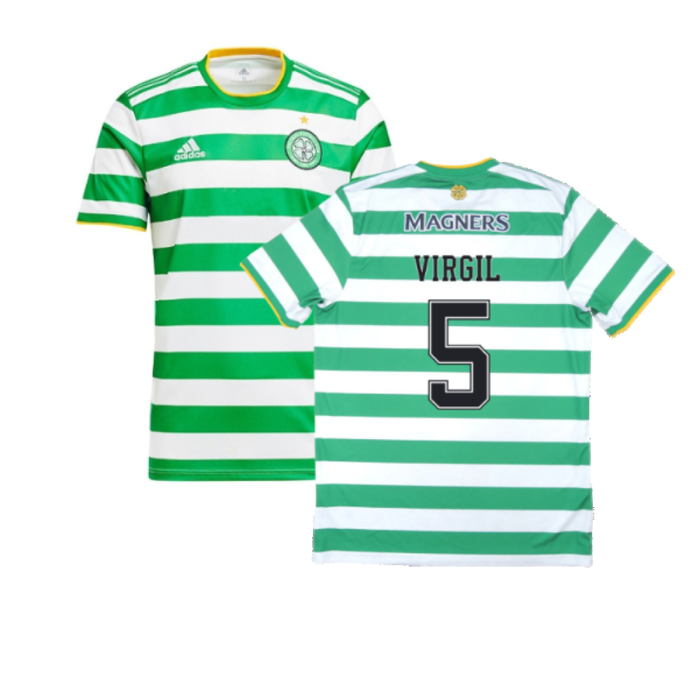 Celtic 2020-21 Home Shirt (Sponsorless) (L) (VIRGIL 5) (Excellent)