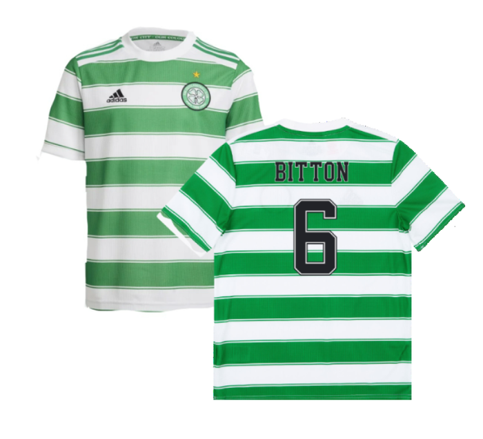 Celtic 2021-22 Home Shirt (Sponsorless) (L) (BITTON 6) (Good)