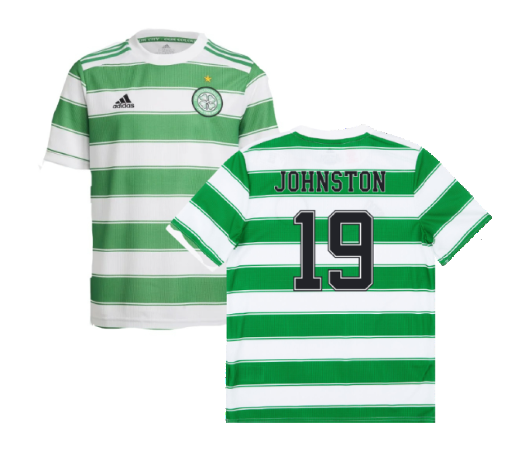 Celtic 2021-22 Home Shirt (Sponsorless) (L) (JOHNSTON 19) (Good)_0