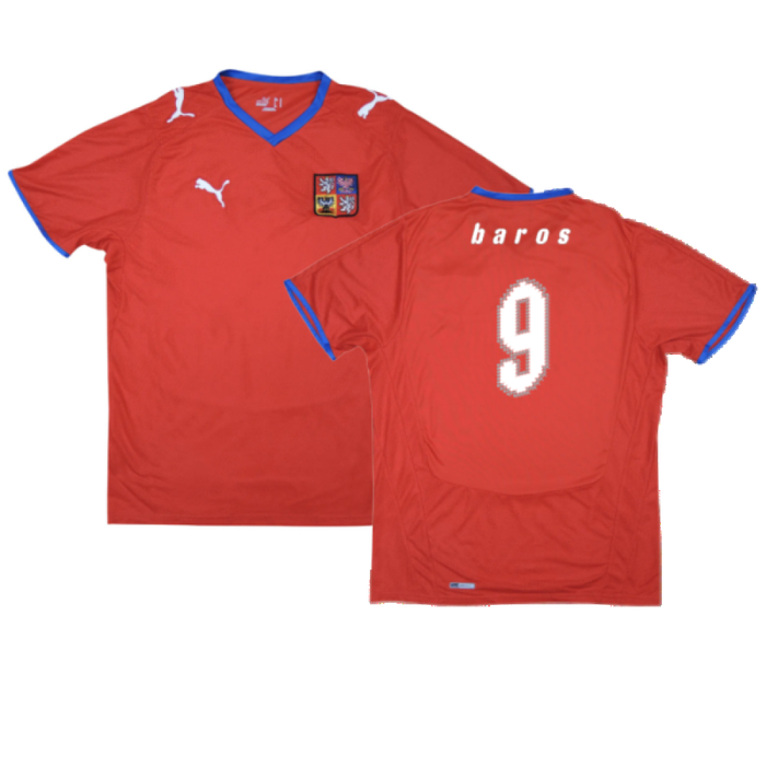 Czech Republic 2008-10 Home Shirt (XL) (Good) (Baros 9)